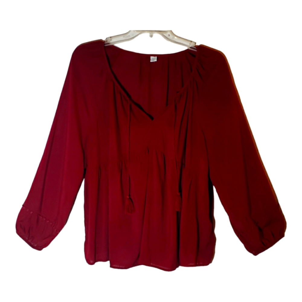 Old Navy women's XL solid bishop sleeves pullover blouse. 575
